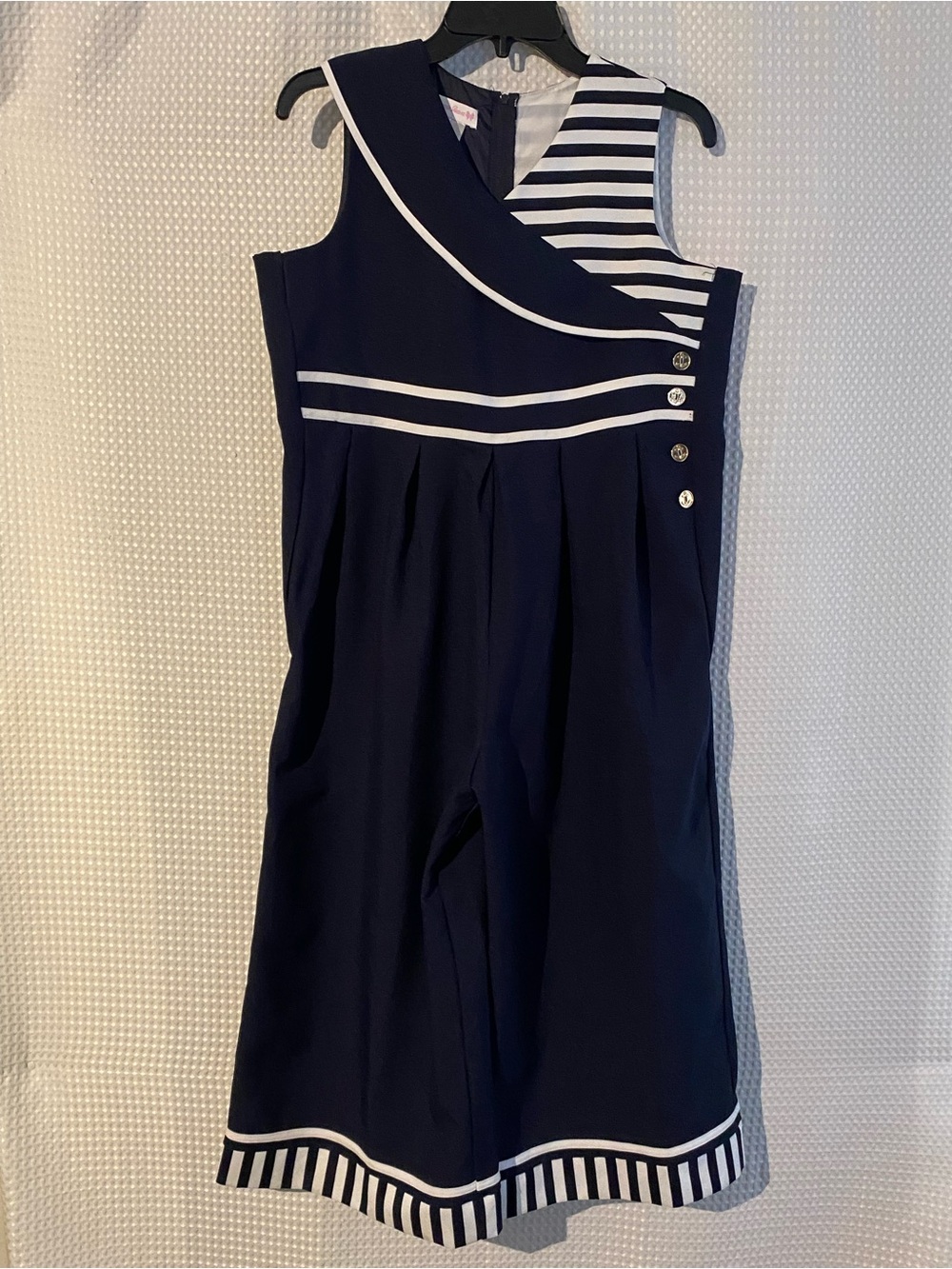 Bonnie Jean Nautical Style Wide Leg Jumpsuit Girls 14 Fits Women’s XS/S